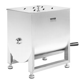 VEVOR Manual Meat Mixer, 30L Fixed Tank Meat Processing Equipment(Mixing Max 60LBS for Meat), Stainless Steel Meat Mixer