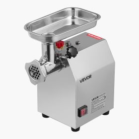 VEVOR Commercial Electric Meat Grinder, 5 lbs/min Capacity, #8 Industrial Meat Mincer with 2 Stainless Steel Blades, 2 Grinding Plates