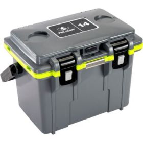 PELICAN COOLERS IM 14 QUART (Option: DKGRAY/GREEN W/DRY STORAGE)