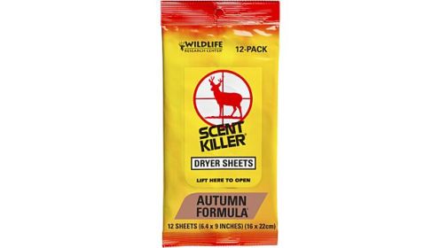 WRC DRYER SHEETS SCENT KILLER (Option: AUTUMN FORMULA 12-PACK)